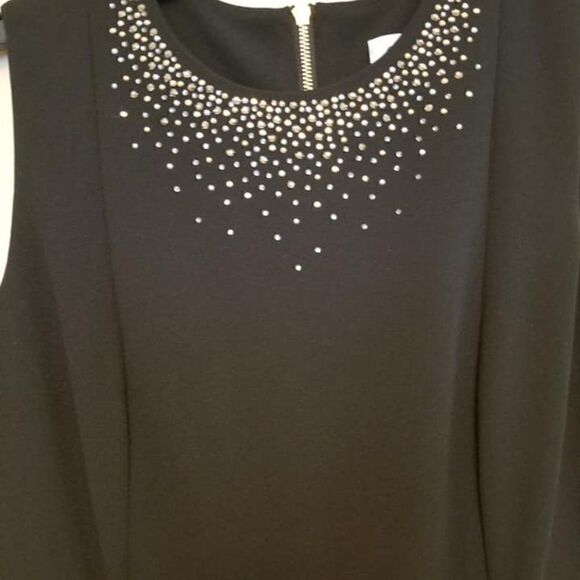 Calvin Klein Black Dress Neckline Embellishments - Picture 5 of 8